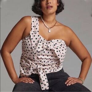 NWT Anthropologie Maeve Bow Tie One Shoulder Top 12